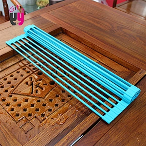 best kitchen tools silicone foldable drying dish rack over sink