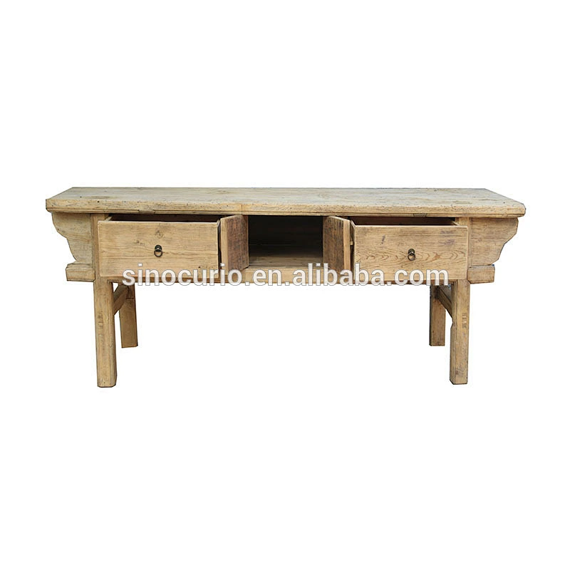 Dongbei furniture antique elm wood hobby lobby console table raw finish recycled furniture
