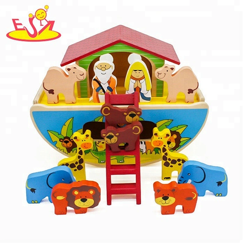 New arrival educational wooden Noah's ark play set for kids W12D106