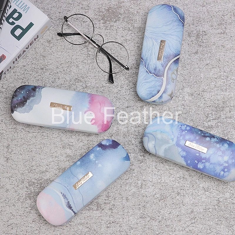 Unique PU Case glasses Metal eye glass case Clam shell Case