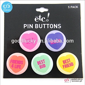 New products 2017 Round shaped blank button badge metal badge button with wholesale