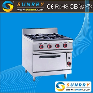 High quality kitchen equipment stainless steel gas cooker grid with electric oven China