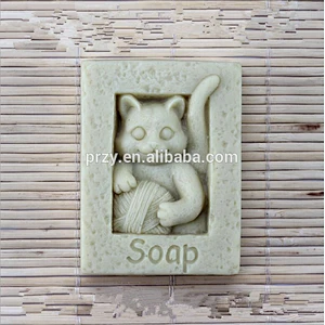 Rectangular cartoon cat silicone soap mold chocolate mold