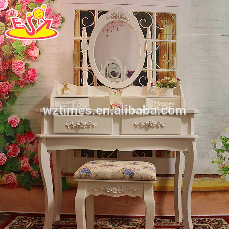 2018 New design wooden bedroom vanity solid wooden youth bedroom vanity top sale wooden bedroom vanity W08H058