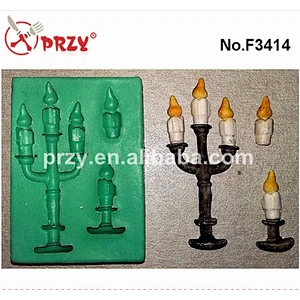 F3414 Festive candles cake mould silicone cake decoration tools fondant mold
