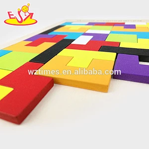 2018 wholesale baby toy wooden tetris intelligence kids toy wooden tetris popular children toy wooden tetris W13A102