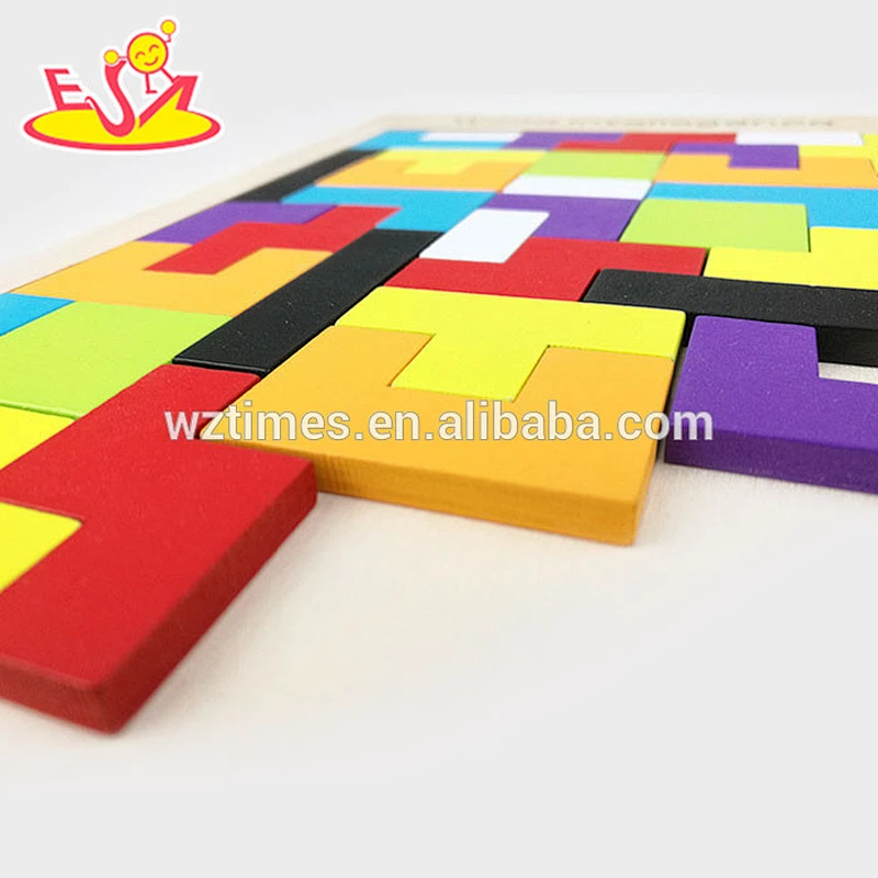 2018 wholesale baby toy wooden tetris intelligence kids toy wooden tetris popular children toy wooden tetris W13A102