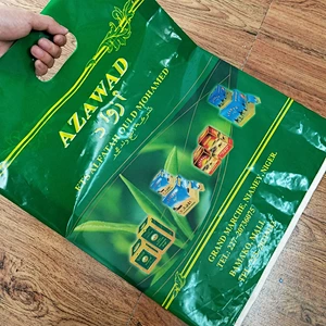 Customized color printing PE bag belt handle for clothing packaging use