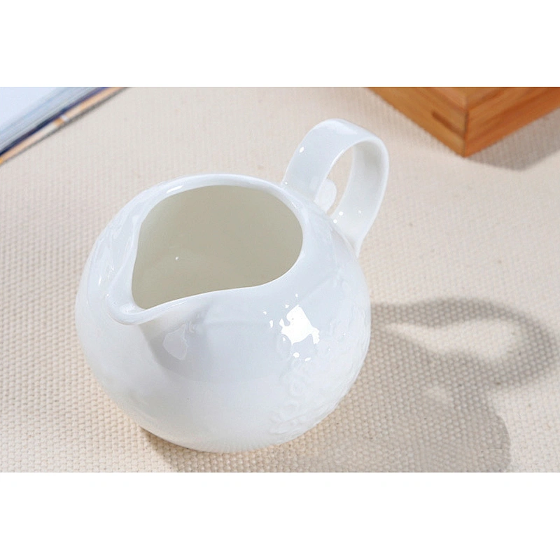 European Ceramic Tea Cup Set Porcelain Simple Coffee Cup Plate Spoon Set Sugar Milk Cans Customized Logo Gift Six Sets With Tray