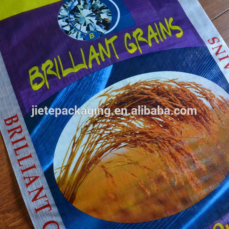 High quality bopp laminated plastic pp woven rice packaging bag 50kg export Philippine