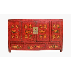 Chinese Antique Asian Furniture Shanxi painted wedding cabinet