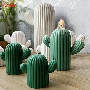 Big Succulent cactus Candle forms simulator 3D small Cactus aroma stone crafts mold planter soap Moulds