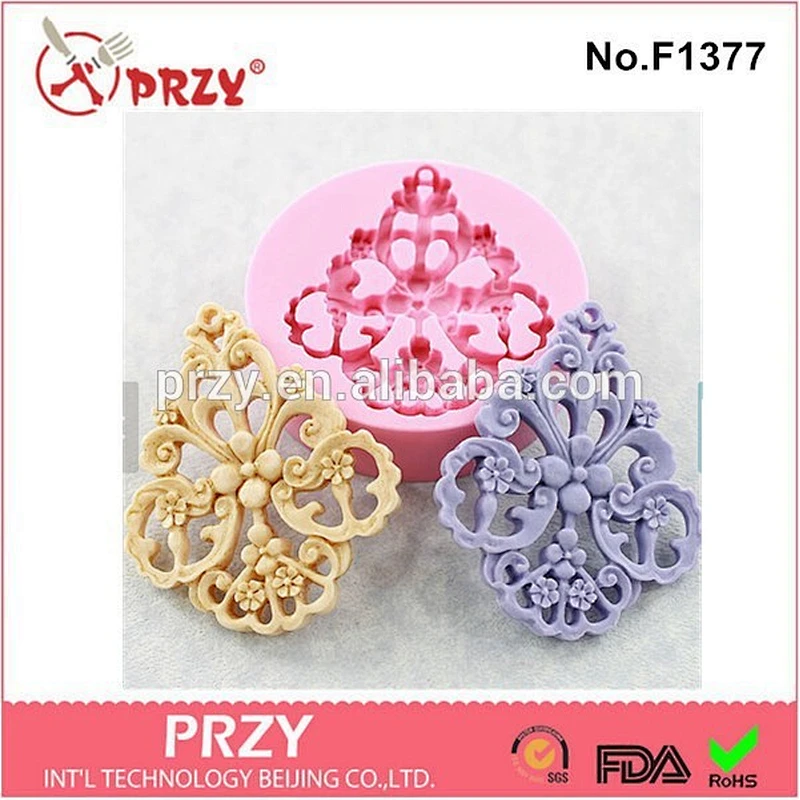 Eco-friendly fondant Large Flower Filigree resin silicone cake mold