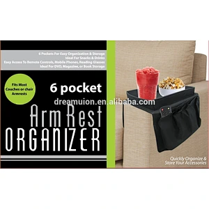 6 Pockets Sofa Couch Arm Rest Organizer Storage Remote Control Holder table bag 6 Pockets Sofa Couch--