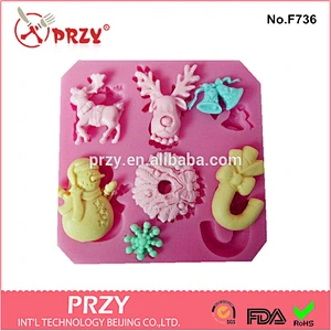 snowflake fondant silicone mold chocolate mold / Cute xmas Silicone mold fondant