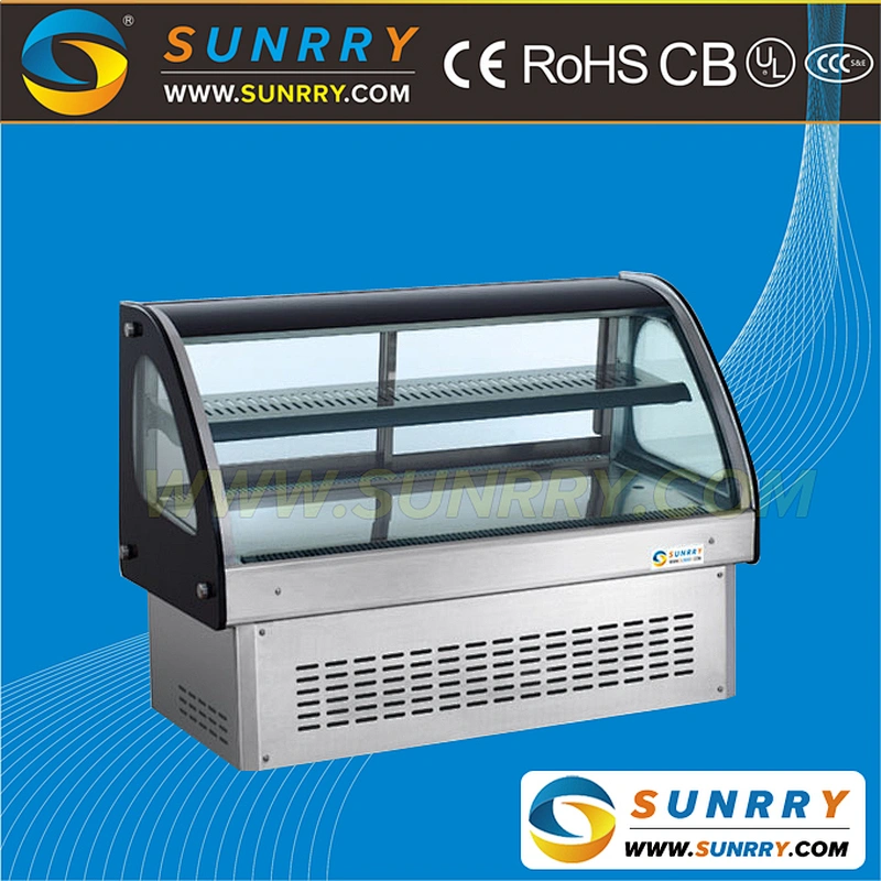 Guangzhou manufacturer countertop single temperature hot cake display counter and cake display showcase for cake