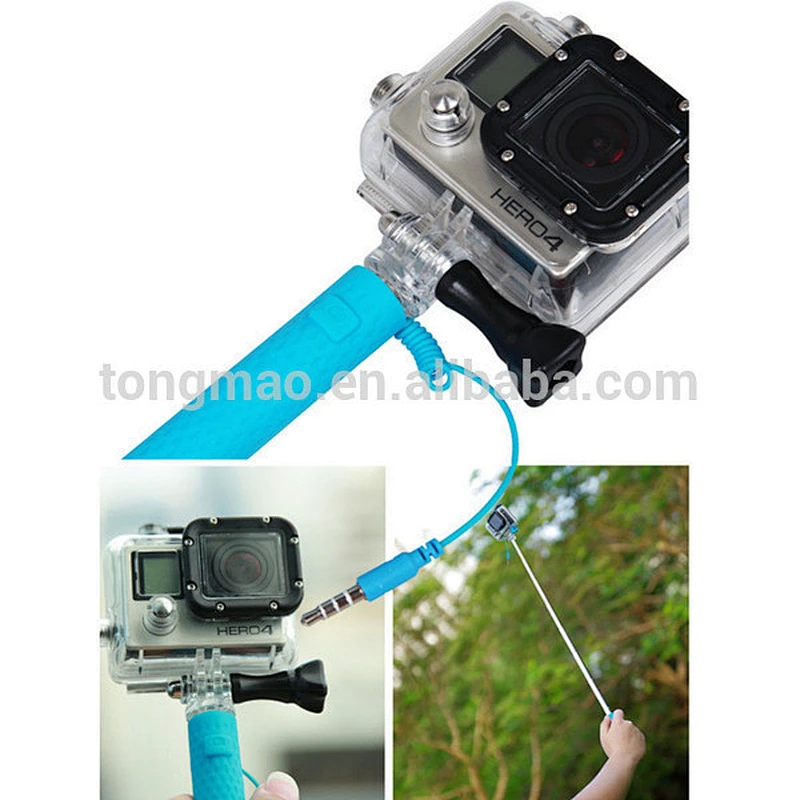 Pocket Size Mini Collapsible Cable Monopod Selfie Stick