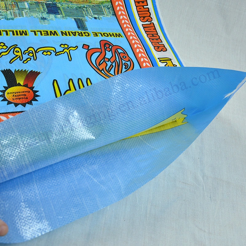 Cheap bopp laminated plastic bopp laminated pp woven packing rice bag 25kg export Pakistan