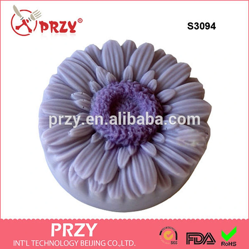 S3094 Hot sale promotional unique design Daisy Flower Silicone Soap Mold