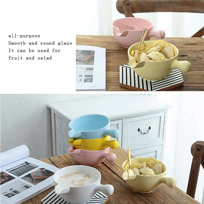 Tableware Lovely Korean Style Ceramic Bowl Home Fruit Salad Vegetable Bowl Porcelain Table Food Bowl