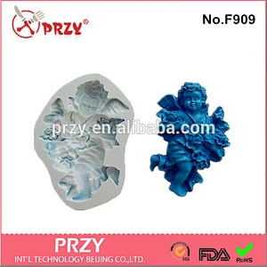 PRZY Model F909 high quality angel silicone fondant mold,angel cake decoration mold
