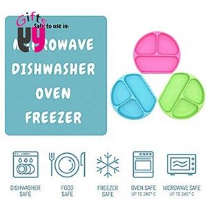 Baby Round Silicone Divided Plate,Baby Silicone Plate,silicone plate