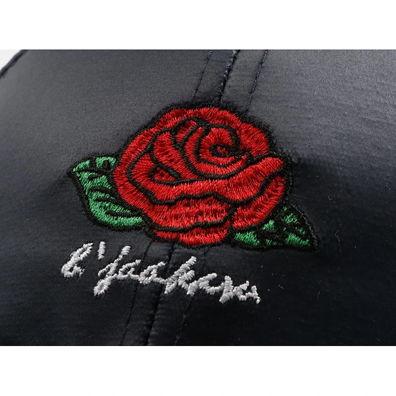 High quality custom rose embroidered logo baseball caps dad hats flex fitted cap