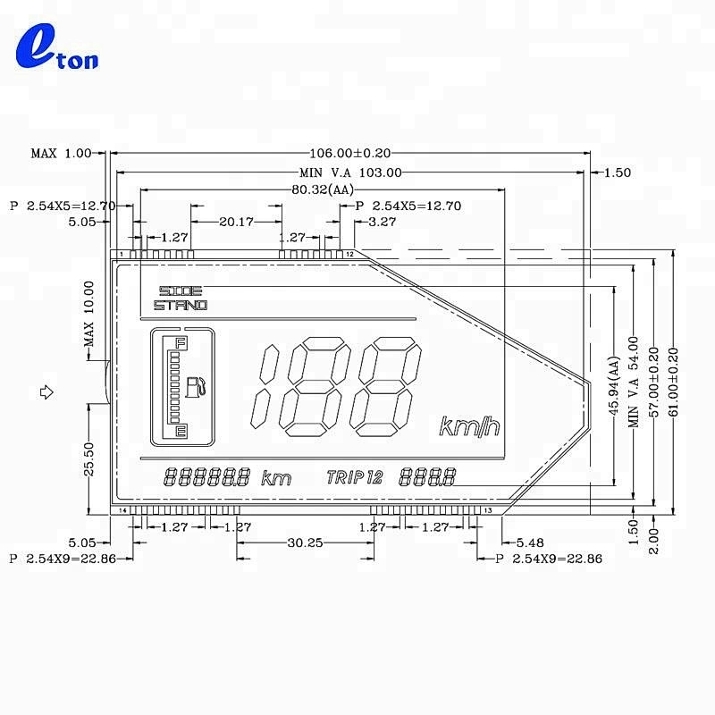 custom speedometer odometer lcd display for motorcycle