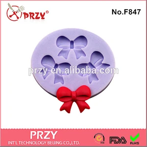 PRZY Model F847 Bowknot silicone fondant mold 3 Cavity Design Shap for sale