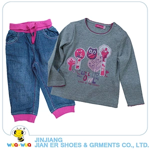 Customized logo new winter baby girl cotton soft clothes set