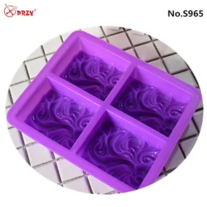 PRZY 4 Cavity handmade soap silicone mold cake mould wave silicone soap molds