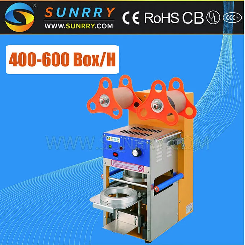 New tpye semi-automatic plastic rotary water cup filling sealing lid machine