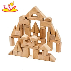 2019 Top sale 55 pieces wooden children building blocks for wholesale W13A176