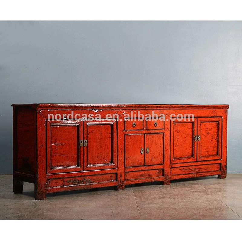 Chinese antique recycled wood red bedroom TV cabinet or living roon cabinet