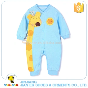 Simple style animal motifs baby boy winter knitted romper