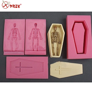 Halloween Cross coat coffin skull turned sugar silicone mold DIY cake barking mold customized silicone molds