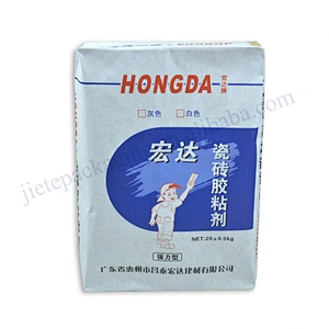 25kg block bottom stand up 3 layer kraft paper with lining bag for cement,wall putty,dry mortar,gypsum