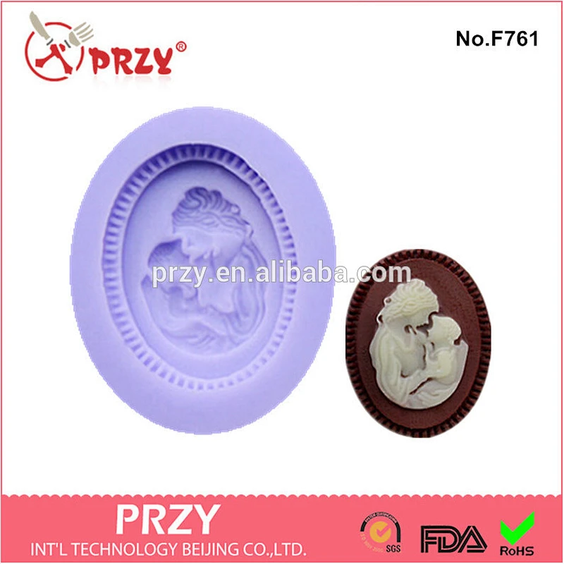 F761 angel fondant silicone cake molds for sale