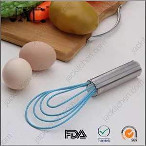 Portable Stainless Steel Silicone Handle Whisk