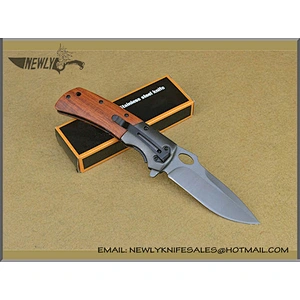 Tactical Utility Knife Wood Handle Pocket Knife