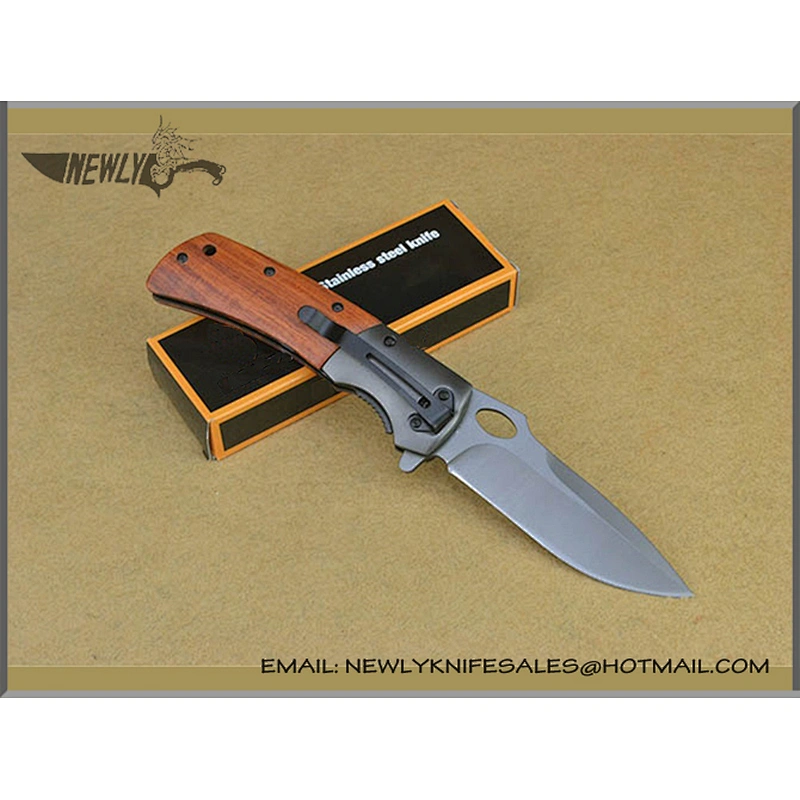 Tactical Utility Knife Wood Handle Pocket Knife