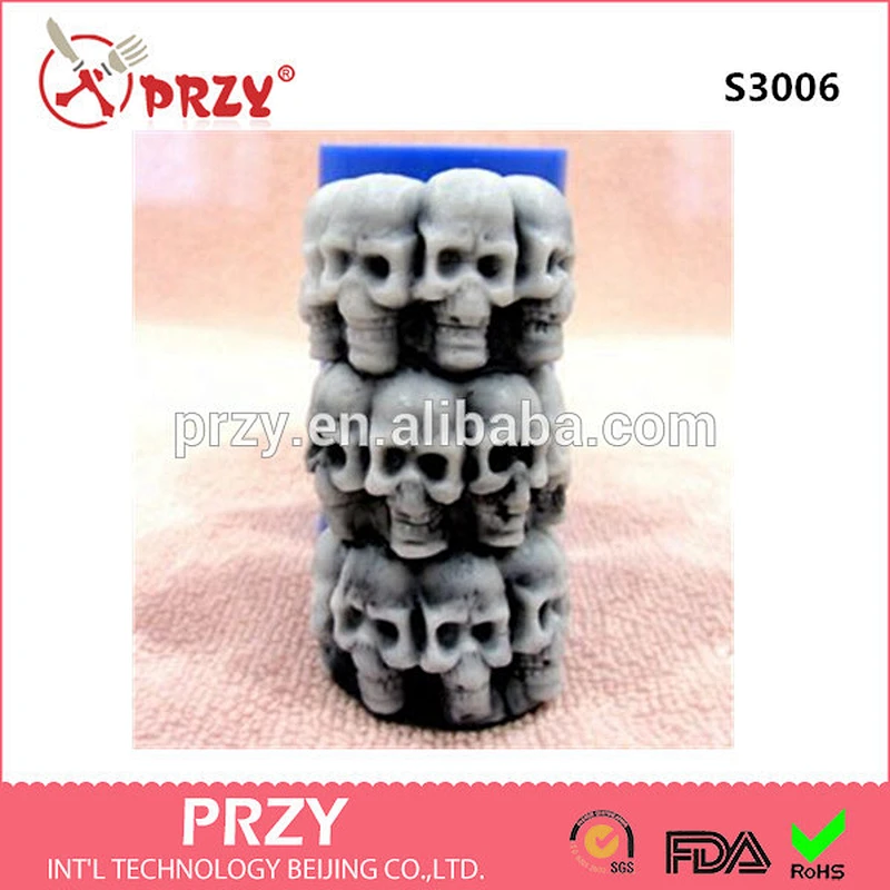 Skulls silicone mold for soap and candles making mould molds Skulls silicone soap molds and candle mould