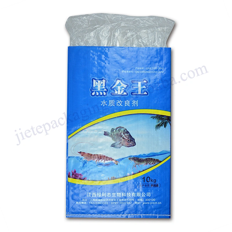Moistureproof milde printed 10kg pp woven feed bag with PE lining for fertilizer,chemical,cement,tile adhesive and sugar