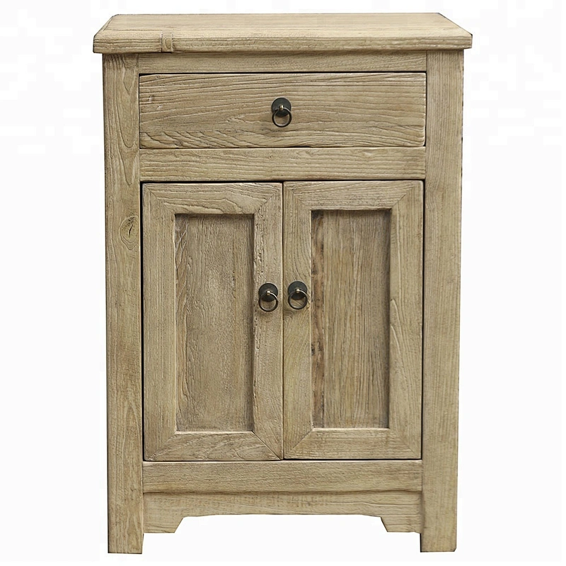 orieantal chinese antique distressed reclaimed elm wood nightstand bedroom furniture