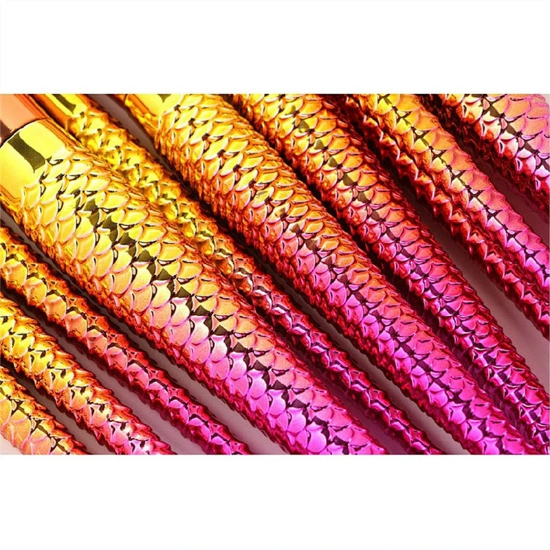 New Gradient Fish Colorful 10pcs Makeup Brush Set