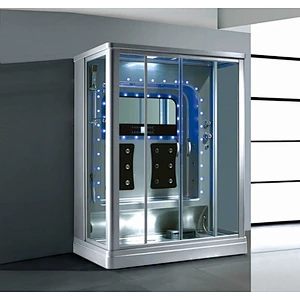 Home Indoor Enclosed Sauna Wet Steam Shower Room With Seat For 2 Person