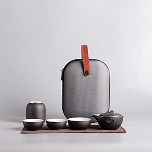 China porcelain classical design portable travel clay cup bag for gift