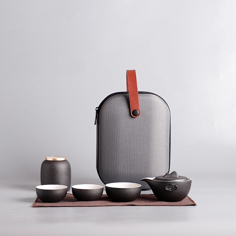 China porcelain classical design portable travel clay cup bag for gift