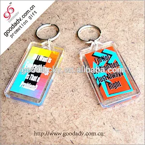 Customized blank transparent can insert pictures blank acrylic key chains
