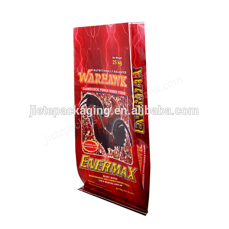 Customized gravure printing 25kg plastic chicken feed packaging bag for soybeans, soybean meal, corn